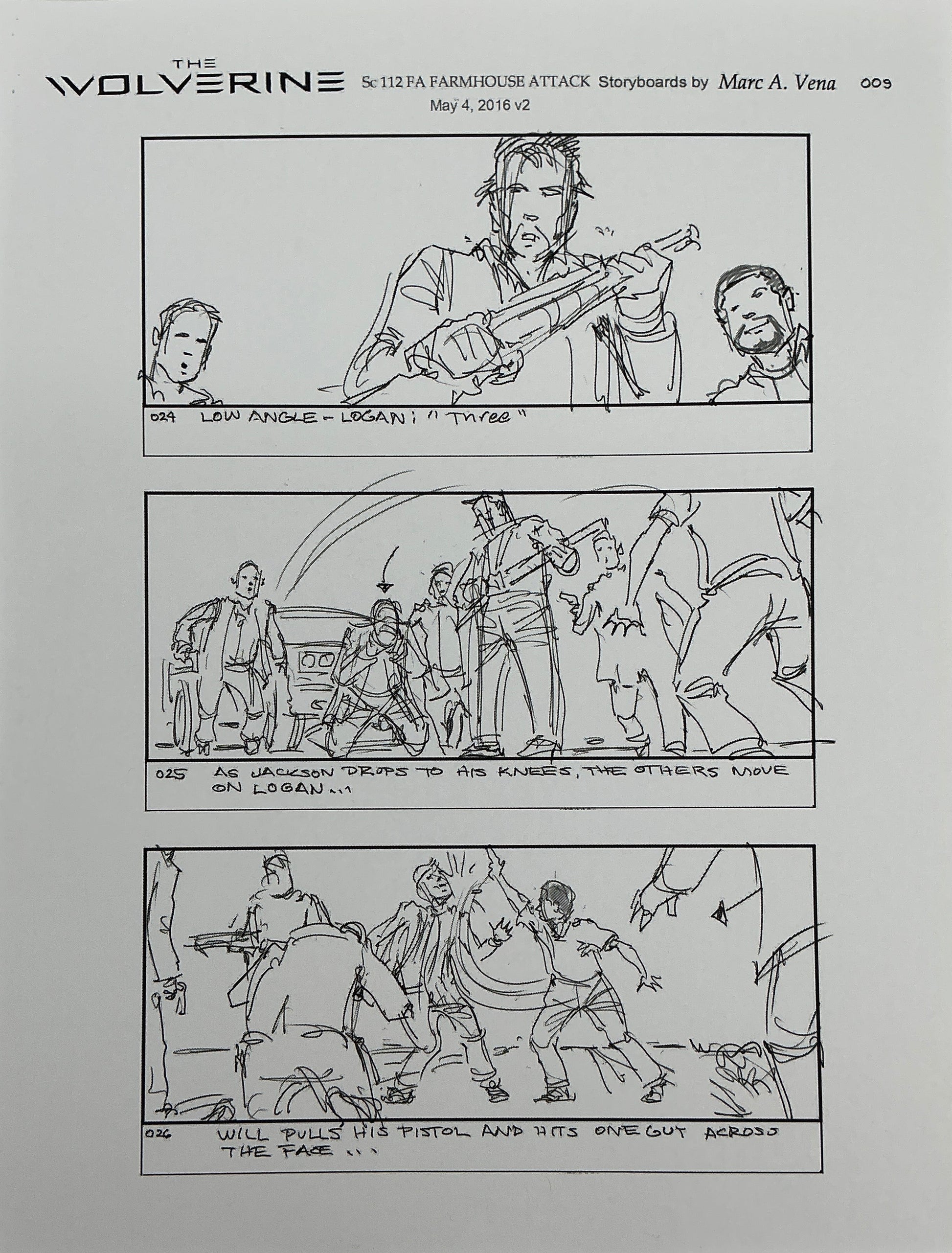 Storyboards Farmhouse Attack Scene 108 Logan (2017) Memorabilia Y'allywood Props 9