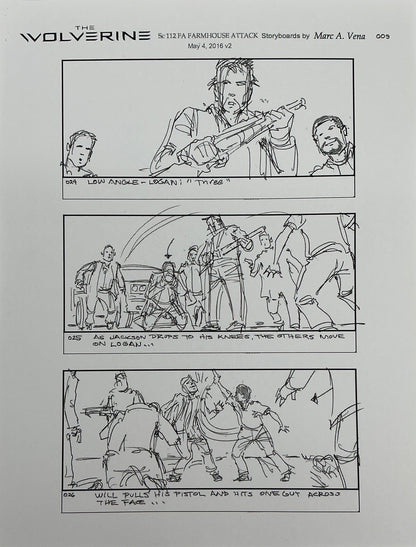 Storyboards Farmhouse Attack Scene 108 Logan (2017) Memorabilia Y'allywood Props 9