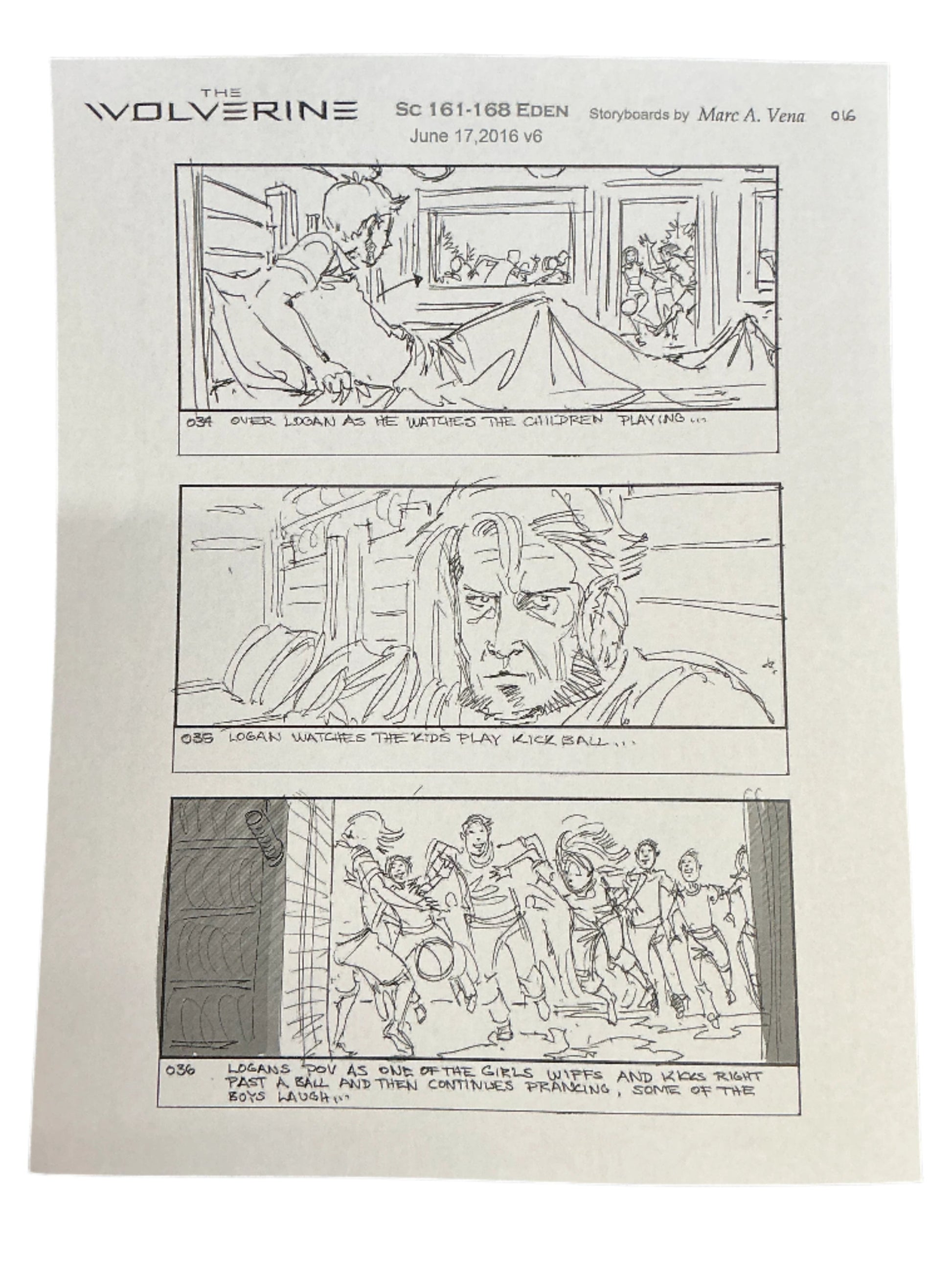 Storyboards Eden Scene 161-168 Logan (2017) Memorabilia Y'allywood Props Paper 17