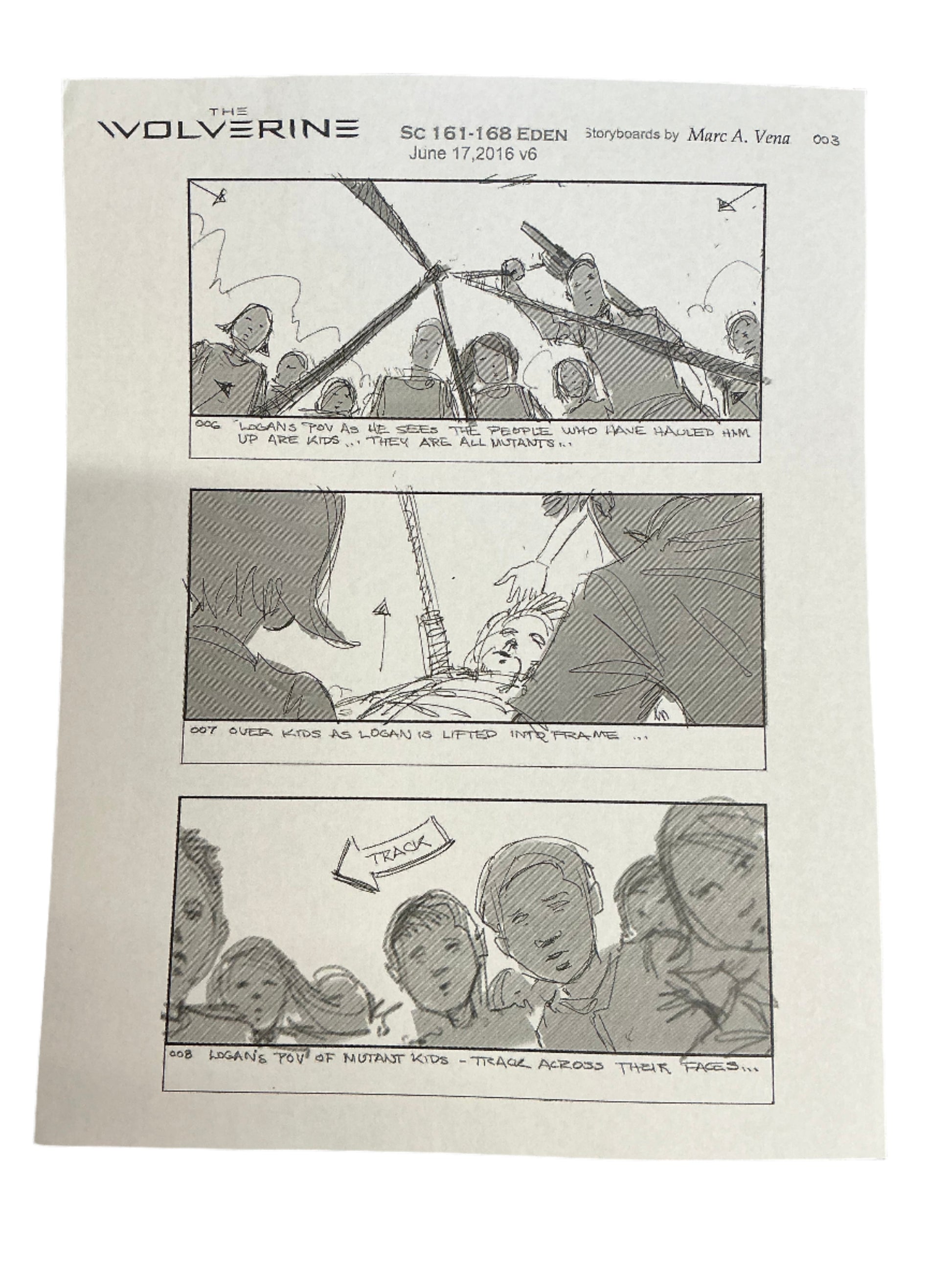 Storyboards Eden Scene 161-168 Logan (2017) Memorabilia Y'allywood Props Paper 30