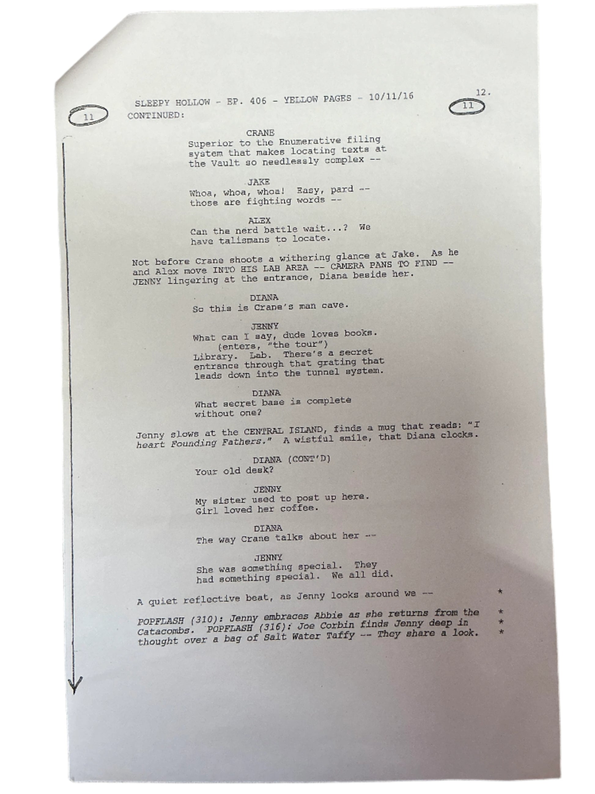 Call Sheet & Script S4E6 Sleepy Hollow (2016) Autograph Y'allywood Props