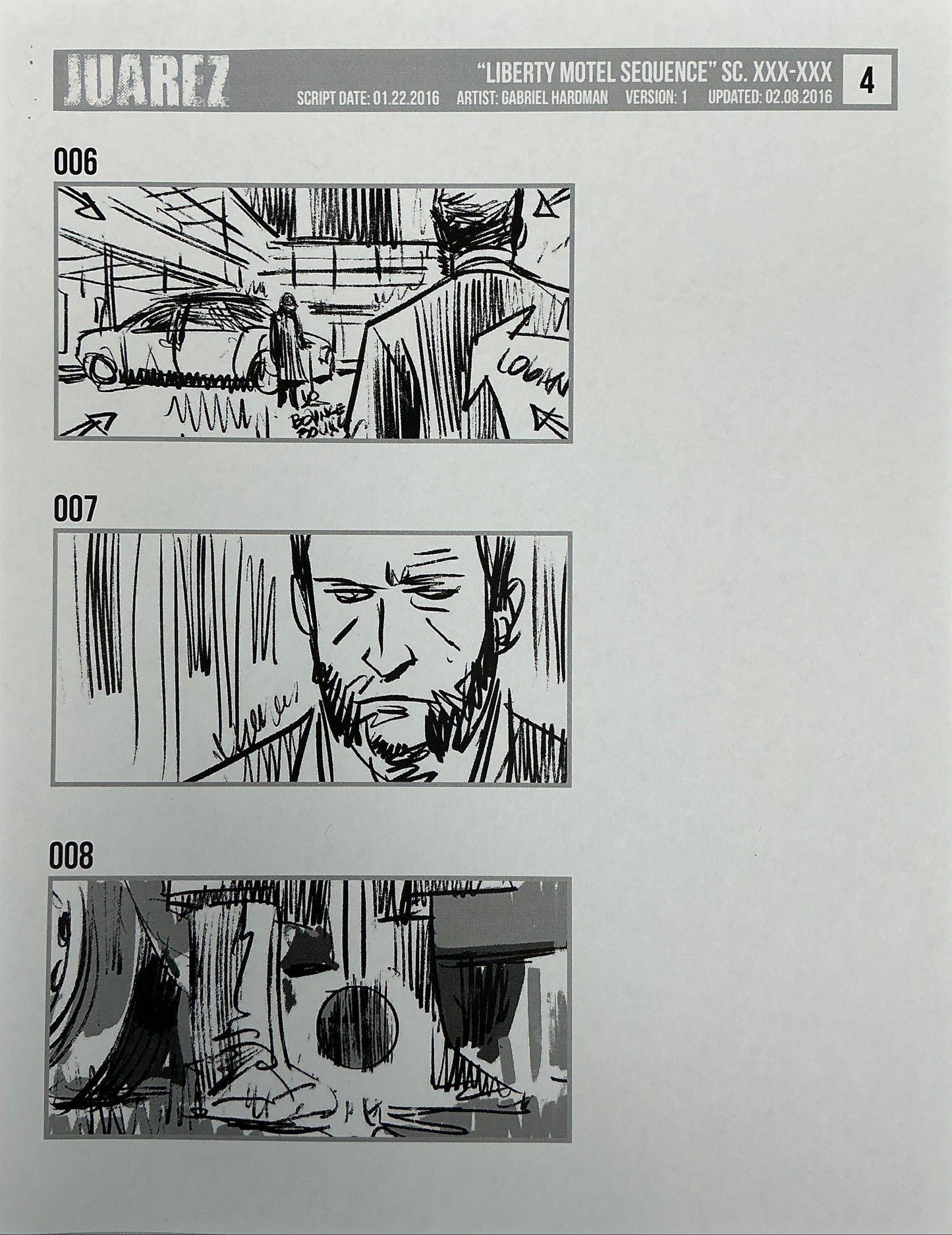 Storyboards Liberty Motel Scene 31 Logan (2017) Memorabilia Y'allywood Props 4
