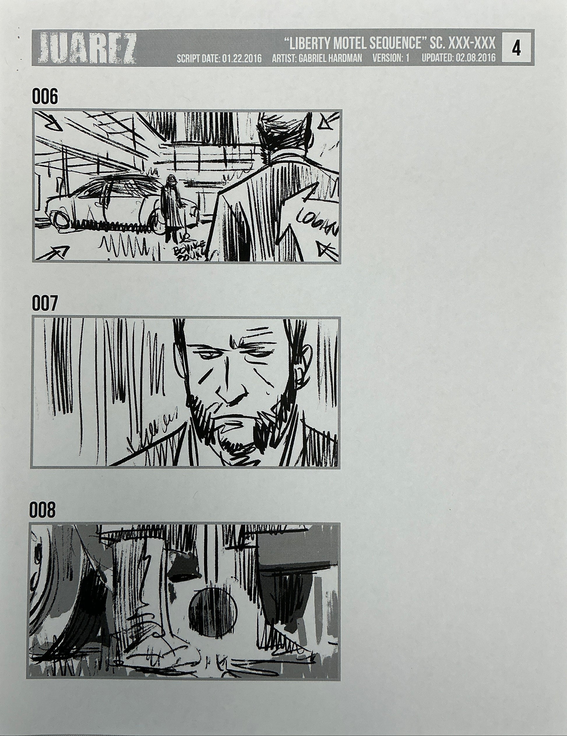 Storyboards Liberty Motel Scene 31 Logan (2017) Memorabilia Y'allywood Props 4