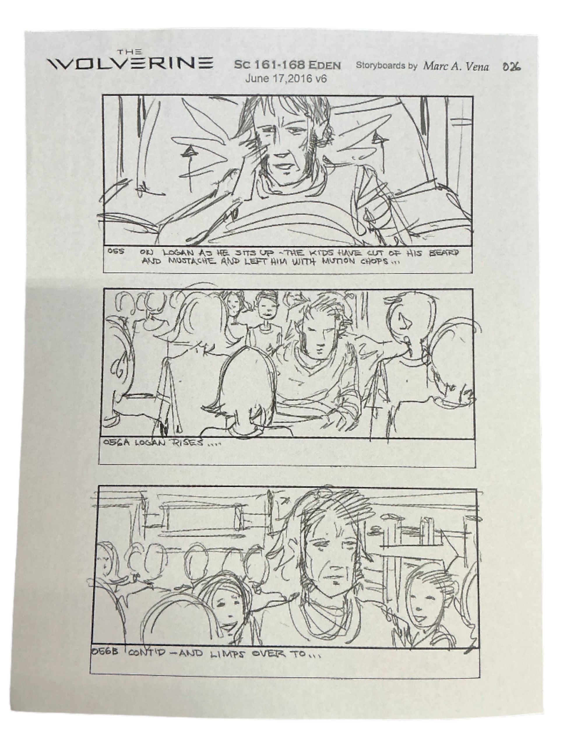 Storyboards Eden Scene 161-168 Logan (2017) Memorabilia Y'allywood Props Paper 6