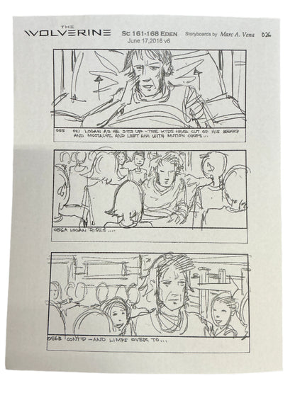 Storyboards Eden Scene 161-168 Logan (2017) Memorabilia Y'allywood Props Paper 6