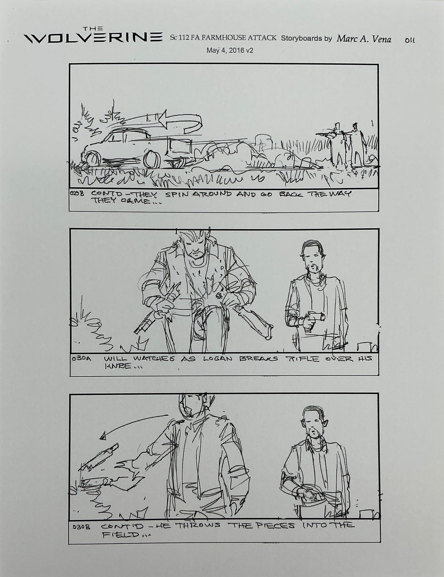Storyboards Farmhouse Attack Scene 108 Logan (2017) Memorabilia Y'allywood Props 11