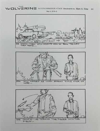 Storyboards Farmhouse Attack Scene 108 Logan (2017) Memorabilia Y'allywood Props 11
