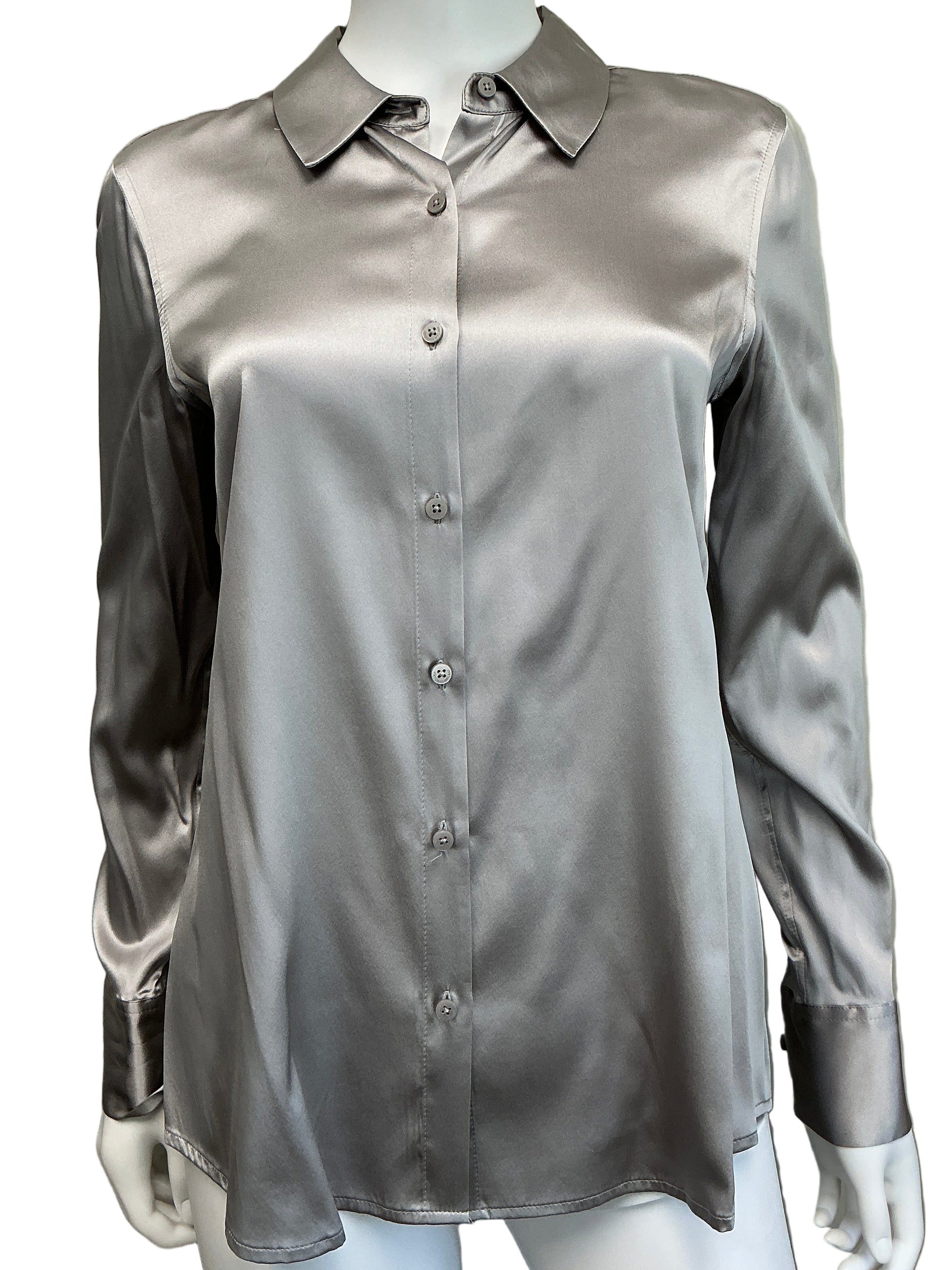 Robbie's Closet Silk Shirt The Beanie Bubble (2023) Wearable Wardrobe Y'allywood Props Small (taupe)