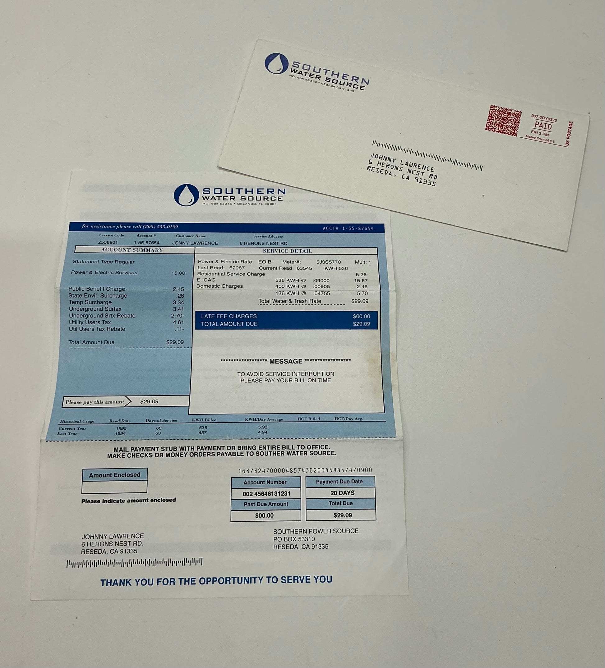 Johnny Lawrence Past Due Bills S1E3 Cobra Kai – Y'allywood Props