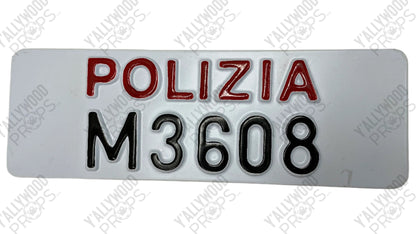 Rome Polizia License Plate Red Notice (2021) Movie Prop Y'allywood Props M3608