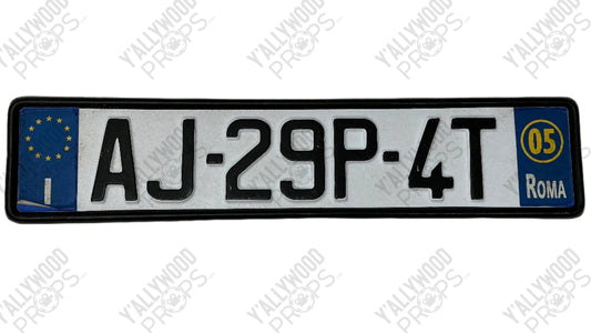Rome License Plates Red Notice (2021) Movie Prop Y'allywood Props AJ-29P-4T