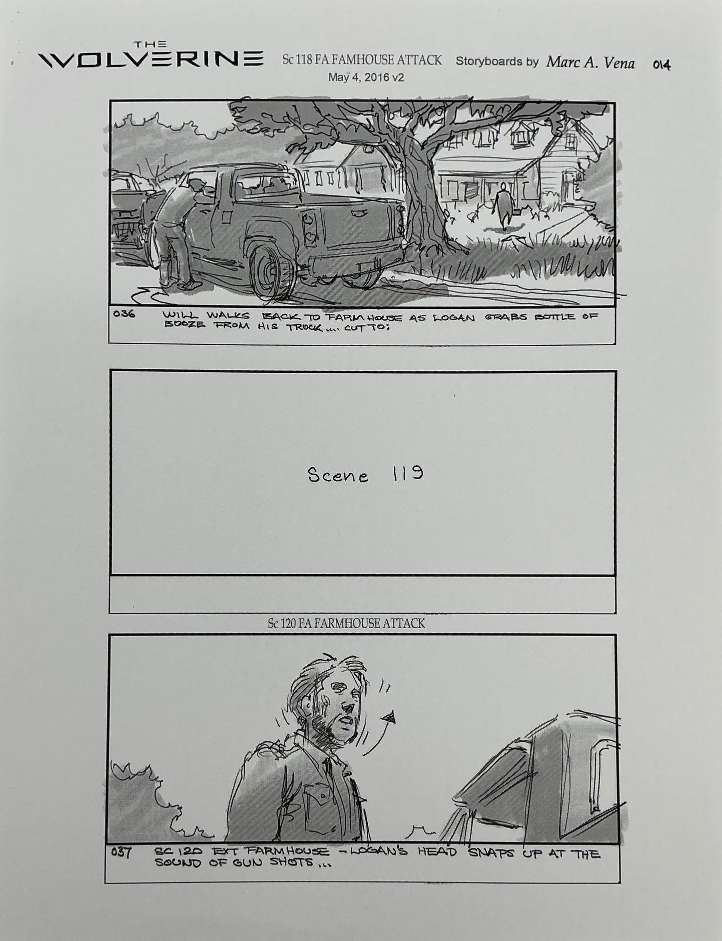 Storyboards Farmhouse Attack Scene 108 Logan (2017) Memorabilia Y'allywood Props 14
