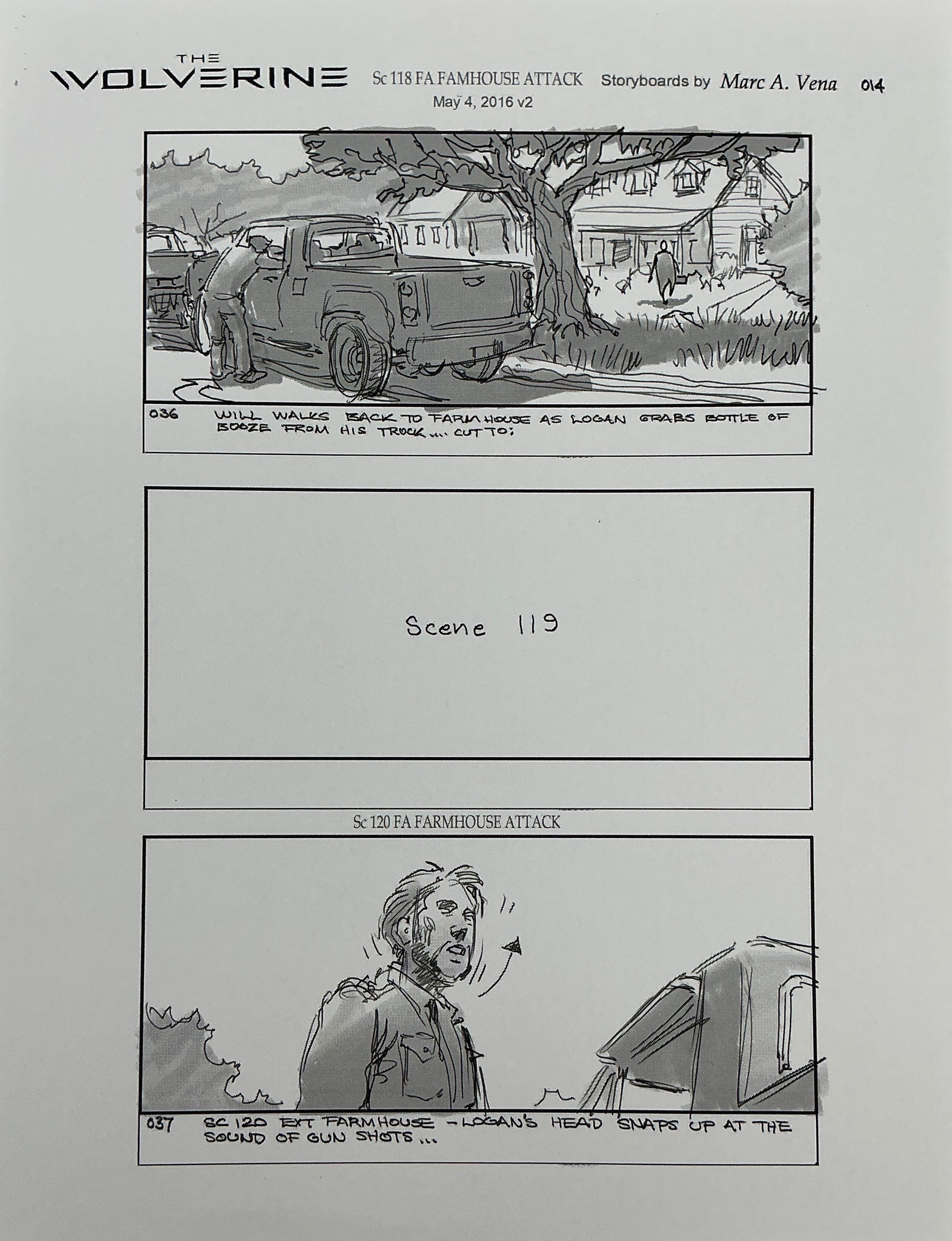Storyboards Farmhouse Attack Scene 108 Logan (2017) Memorabilia Y'allywood Props 14