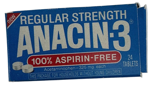 Anacin-3 Box from Hopper's Cabin Stranger Things (2016-2025) Movie Prop Y'allywood Props