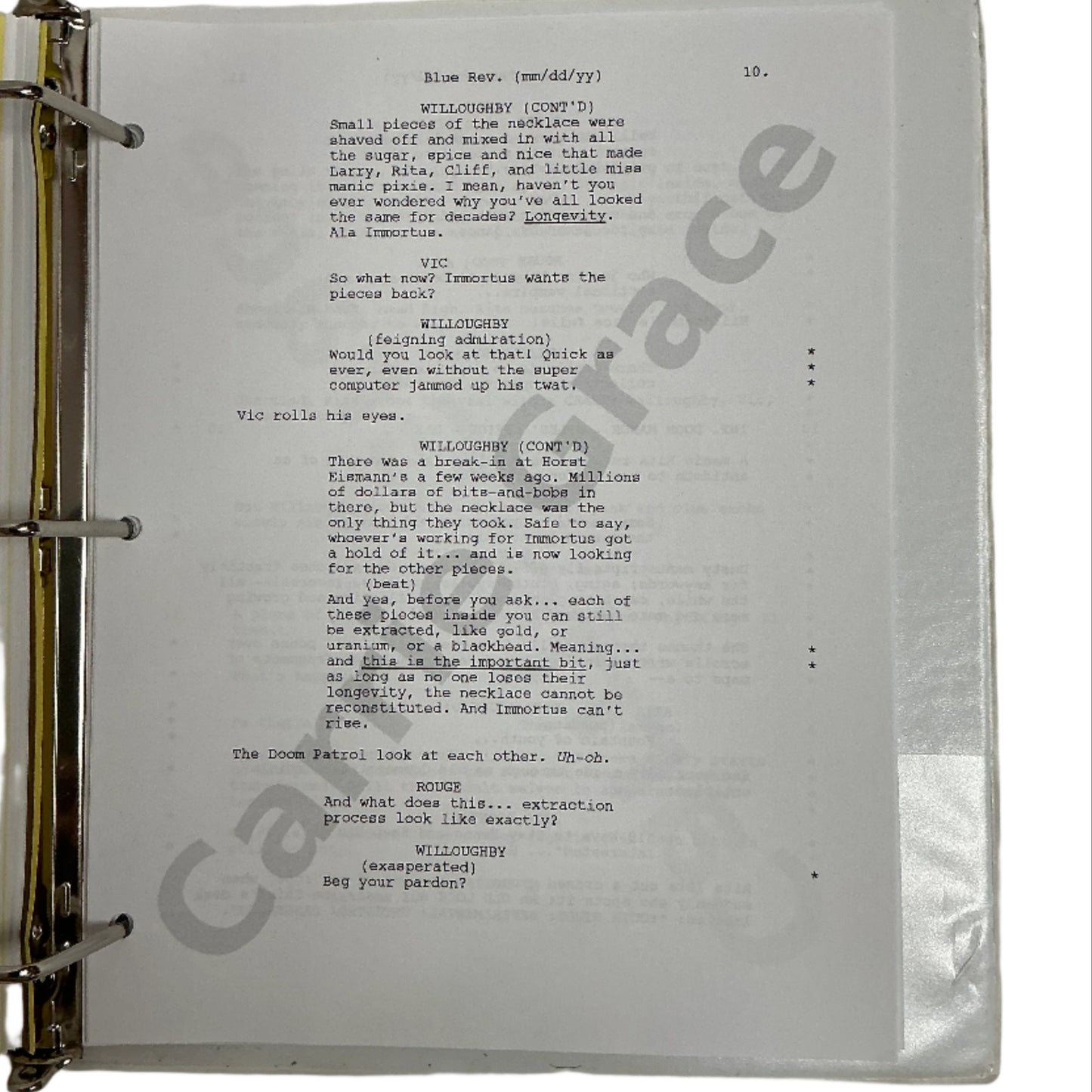 Scripts Episodes 401-405 Doom Patrol (2019) Movie Prop Y'allywood Props