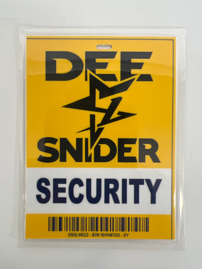 Security Badge for Dee Snider Concert S3E5 Cobra Kai Movie Prop Y'allywood Props   