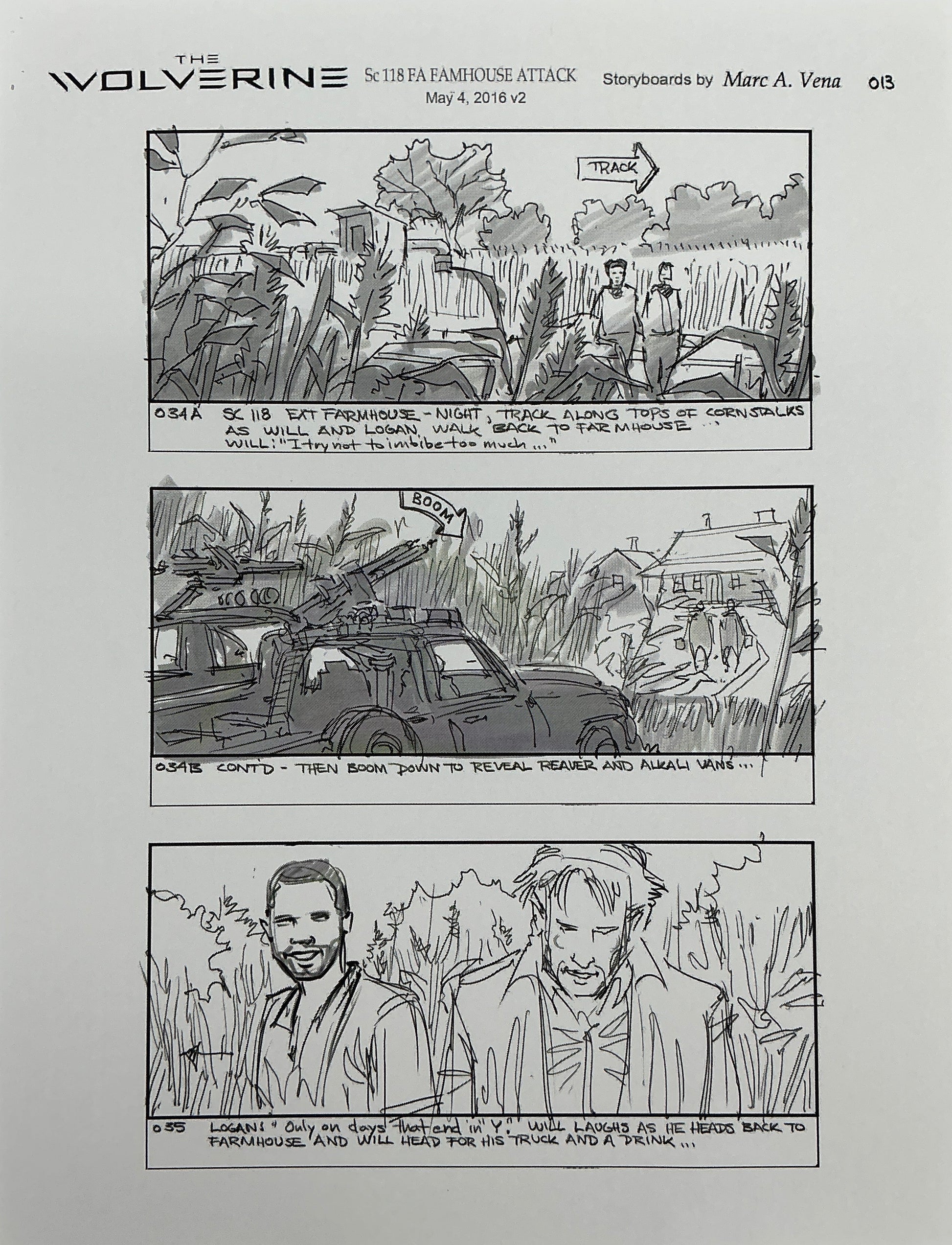 Storyboards Farmhouse Attack Scene 108 Logan (2017) Memorabilia Y'allywood Props 13