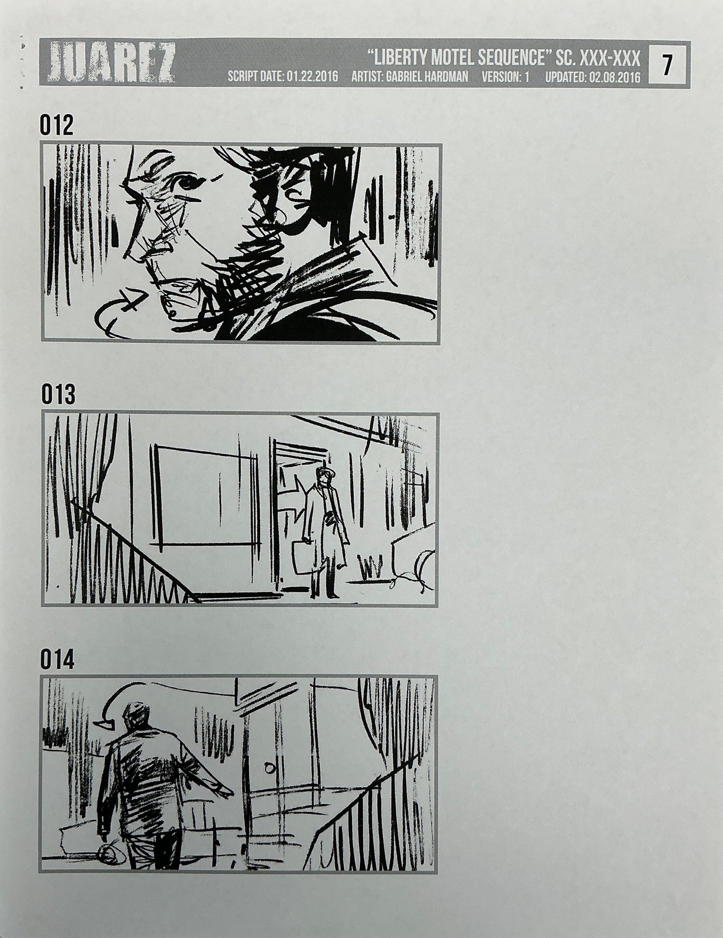 Storyboards Liberty Motel Scene 31 Logan (2017) Memorabilia Y'allywood Props 7