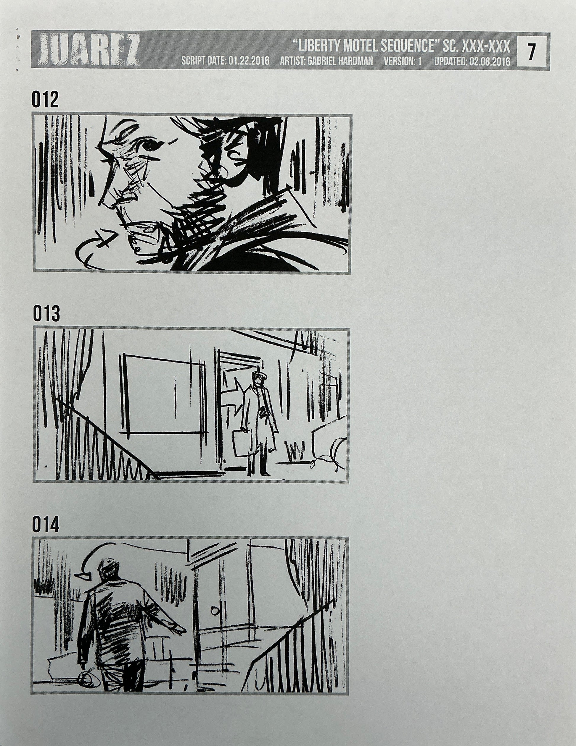 Storyboards Liberty Motel Scene 31 Logan (2017) Memorabilia Y'allywood Props 7