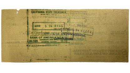 Will Durant Hand Signed Personal Check Autograph Y'allywood Props