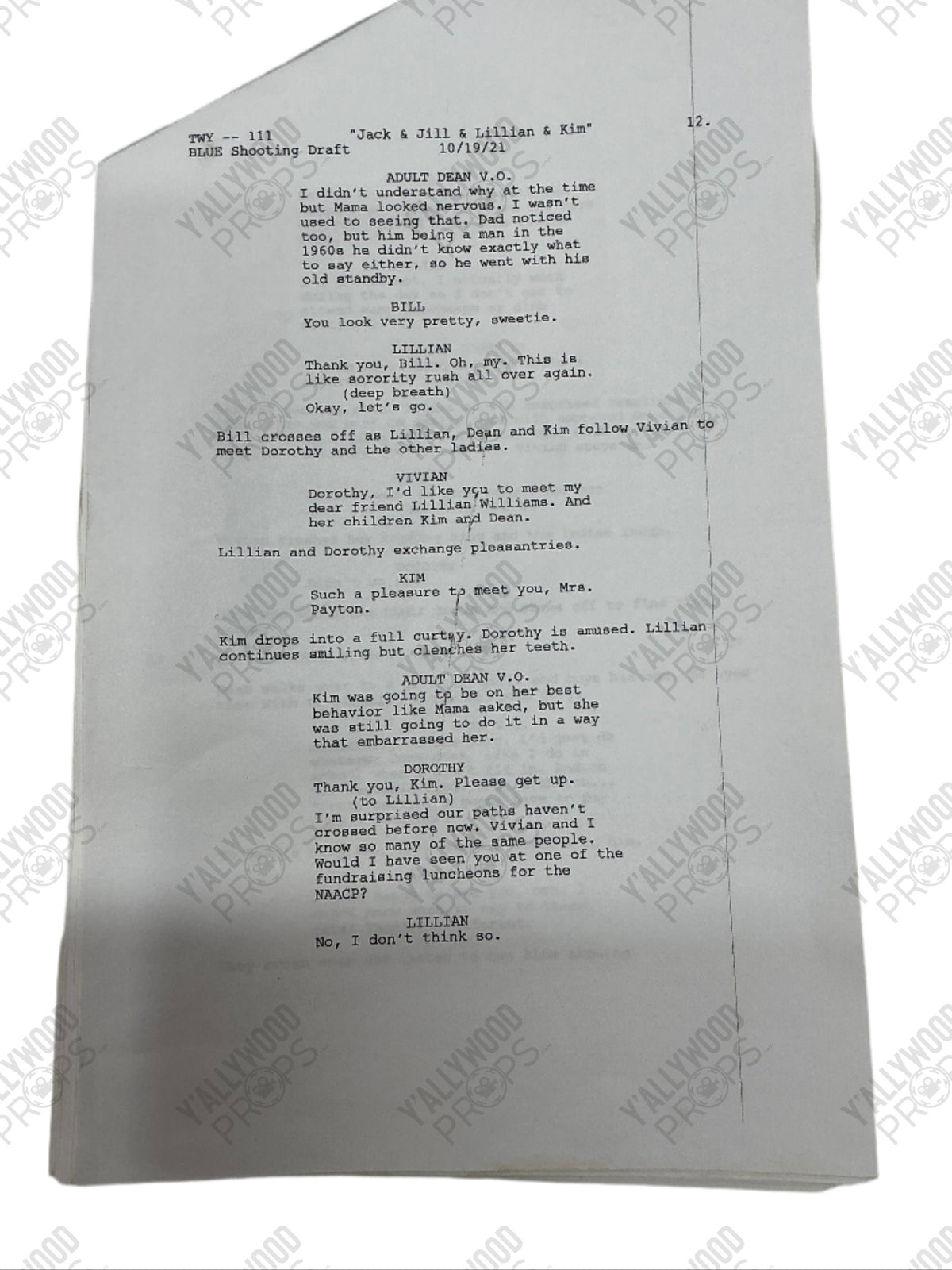 Years Script The Wonder Years (2021) Call Sheet & Script S1E11 – Y'allywood Props
