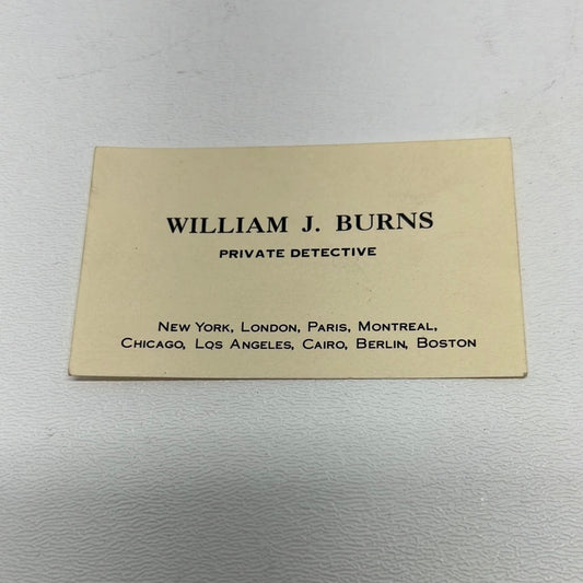 Detective William Burns Business Card Killers of the Flower Moon Movie Prop Y'allywood Props Card seen on screen  