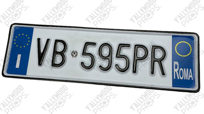 Rome License Plates Red Notice (2021) Movie Prop Y'allywood Props VB595PR Back
