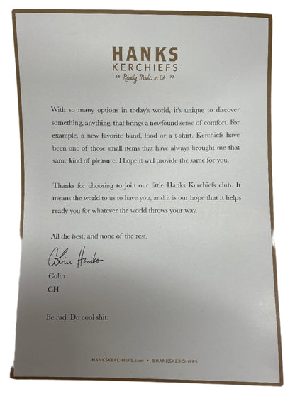 Goodyear Hanks Kerchief Cast & Crew Gift Finch (2021) Memorabilia Y'allywood Props