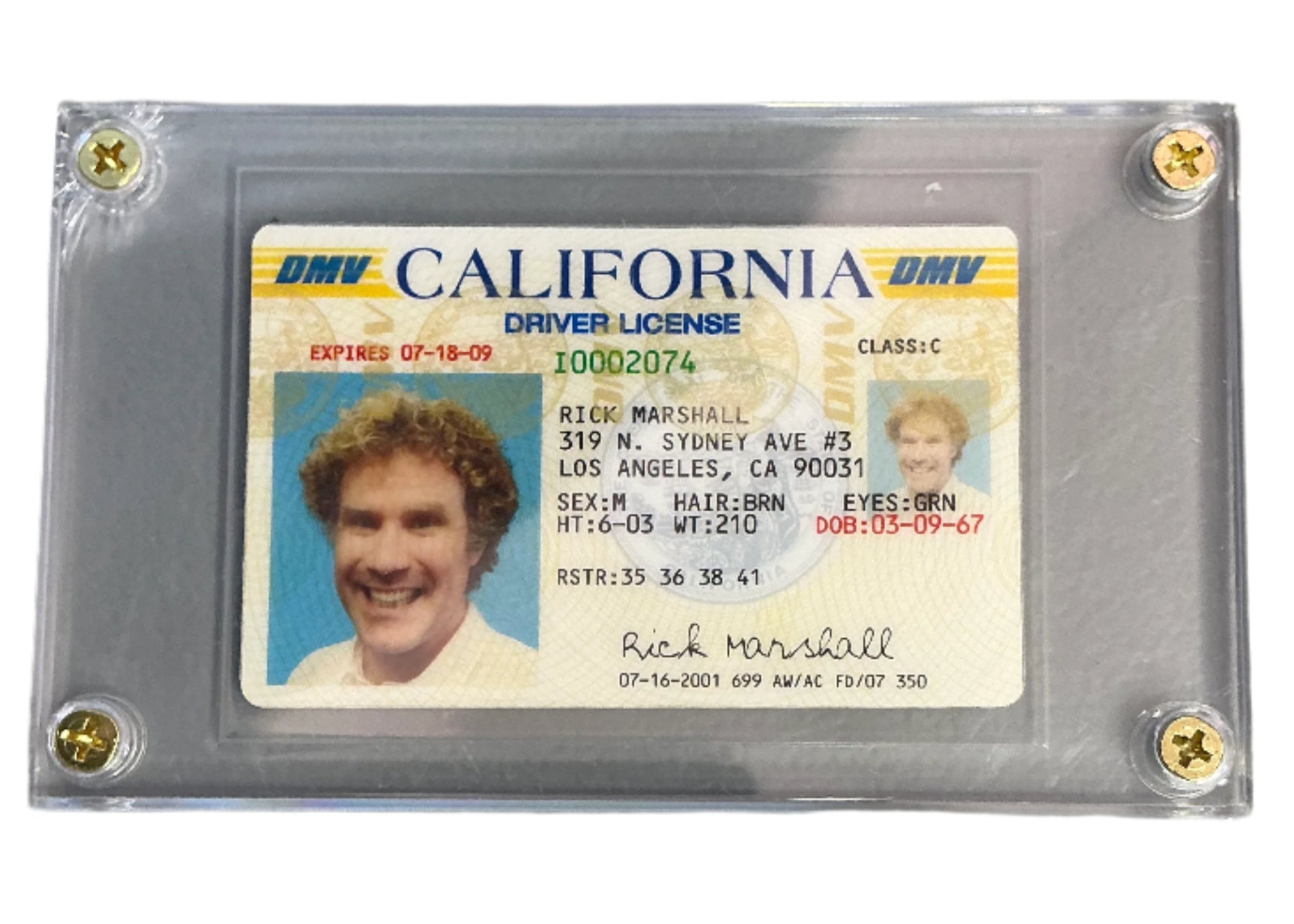 Will Farrell's ID/License Land of the Lost (2009) Movie Prop Y'allywood Props