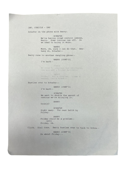 Barry & Monty Script American Made (2017) Movie Prop Y'allywood Props
