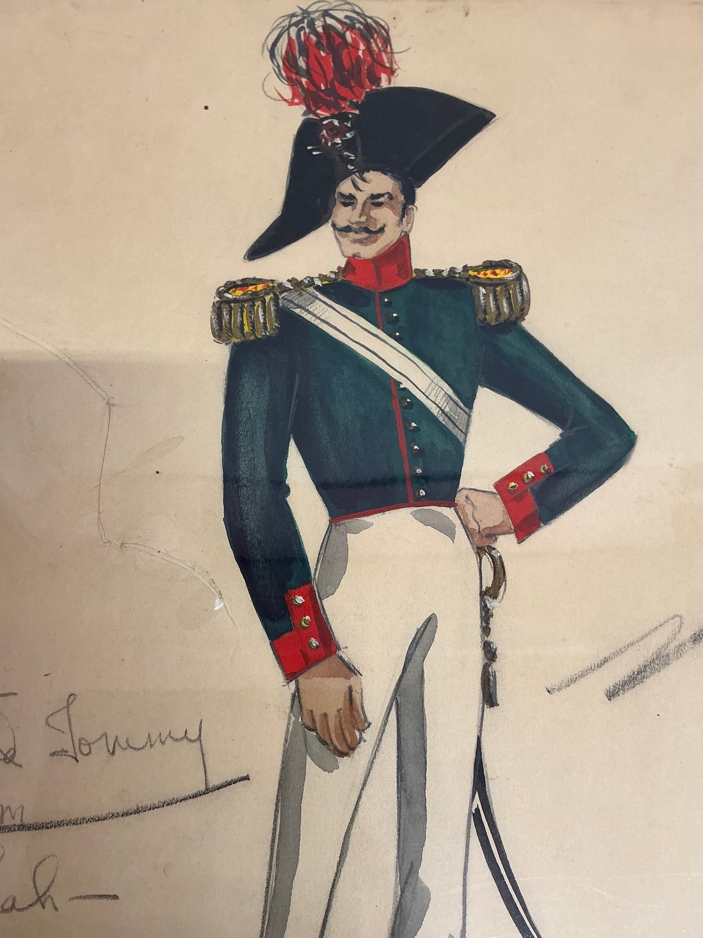 Leah Rhodes Jerry Lewis Costume Sketch The Disorderly Orderly (1964) Memorabilia Y'allywood Props