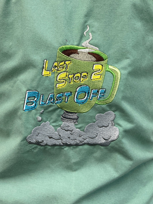 Last Stop 2 Blast Off Barista Apron Moonshot (2022) Wardrobe Y'allywood Props