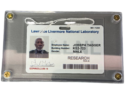 Morgan Freeman's ID Badge Transcendence (2014) Memorabilia Y'allywood Props