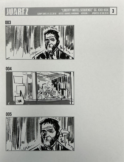 Storyboards Liberty Motel Scene 31 Logan (2017) Memorabilia Y'allywood Props 3
