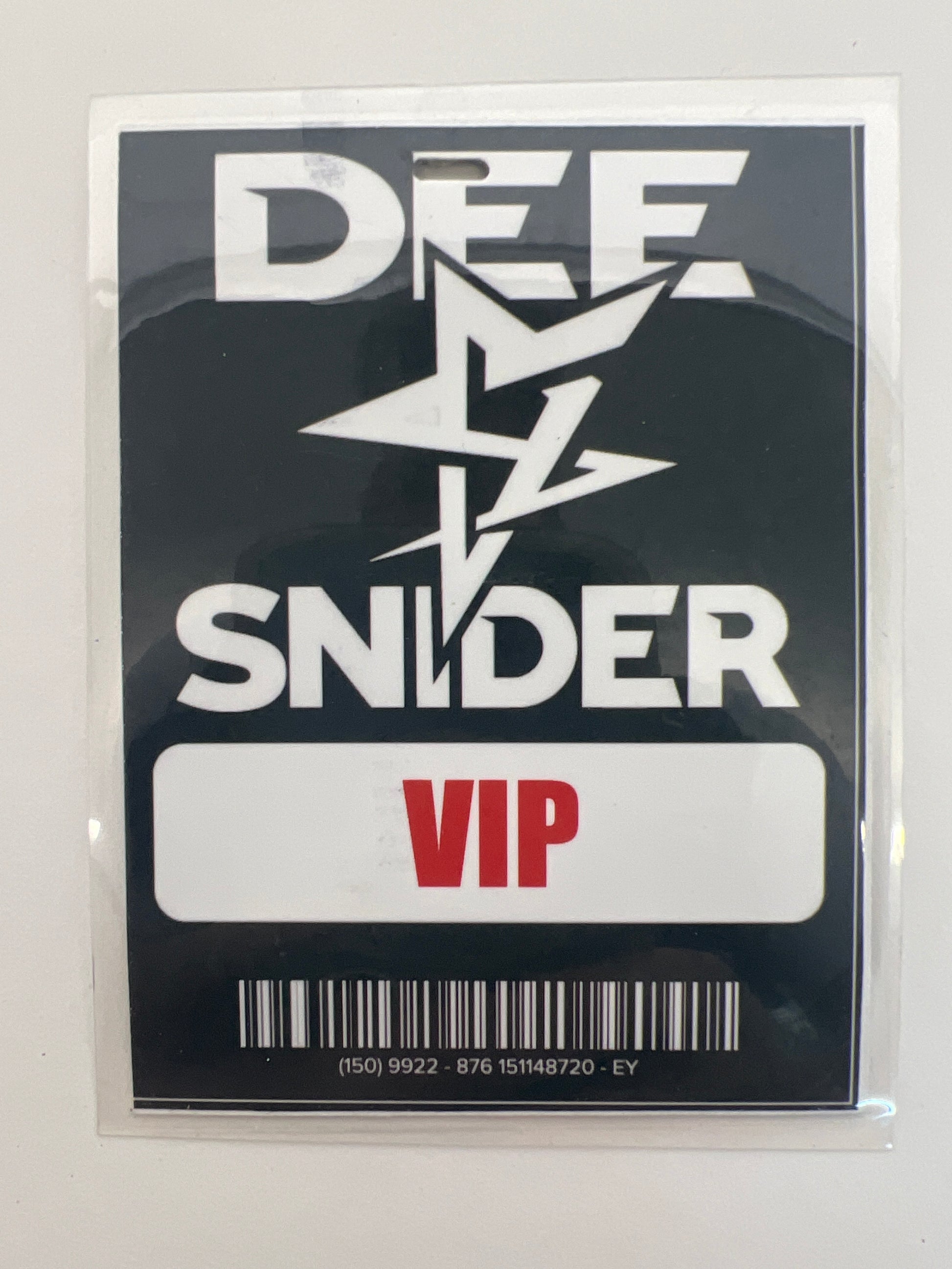 VIP Badge for Dee Snider Concert S3E5 Cobra Kai Movie Prop Y'allywood Props   