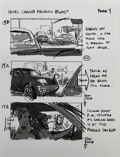 Storyboards Hotel Casino Psionic Blast Scene Logan (2017) Memorabilia Y'allywood Props 9