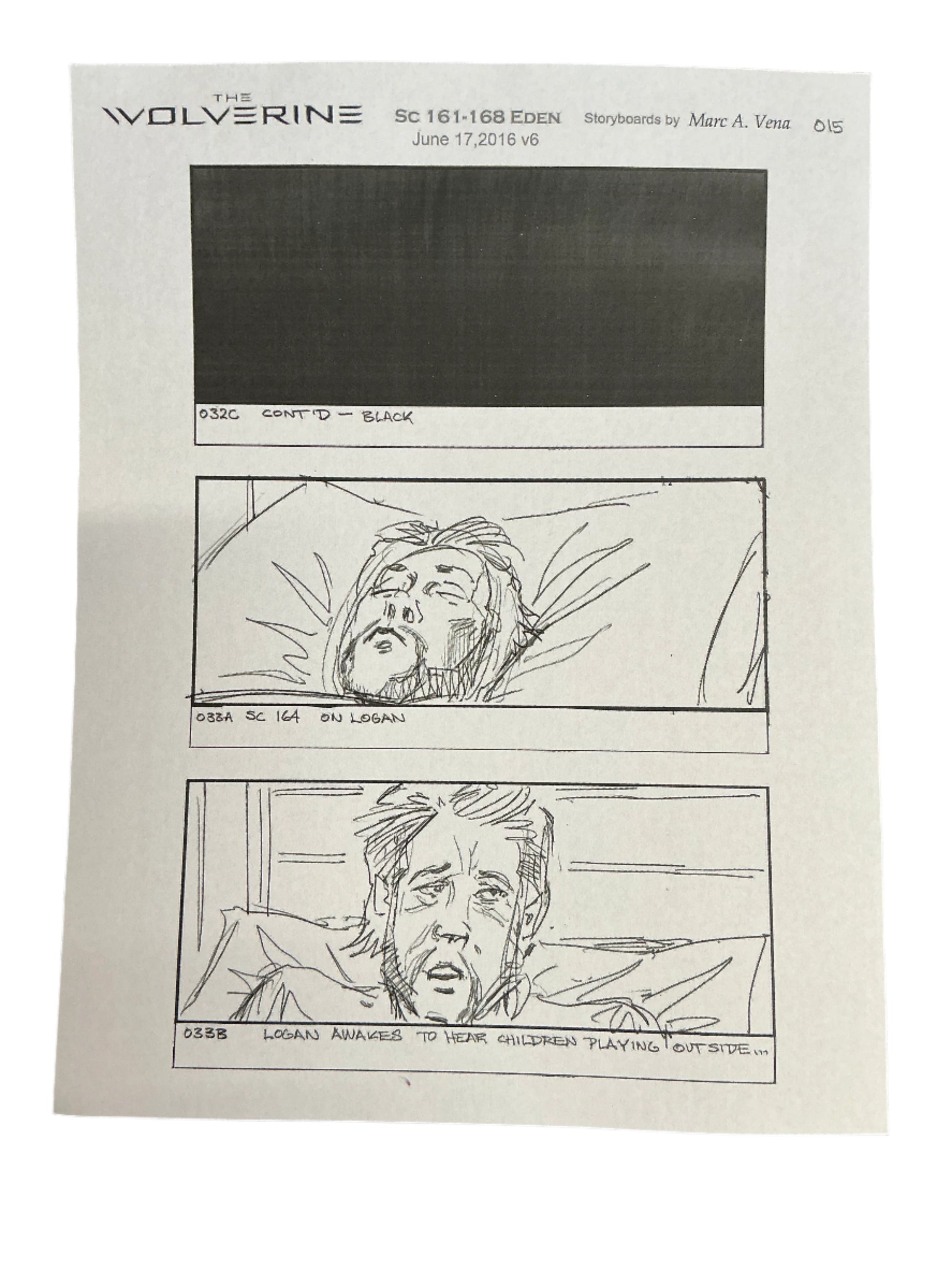 Storyboards Eden Scene 161-168 Logan (2017) Memorabilia Y'allywood Props Paper 18