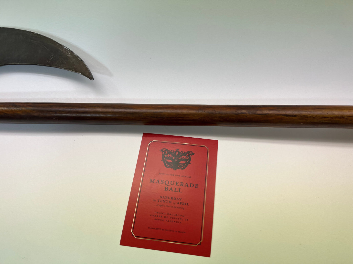 Axe from Red Notice Masquerade Ball Fight Scene Movie Prop Y'allywood Props   