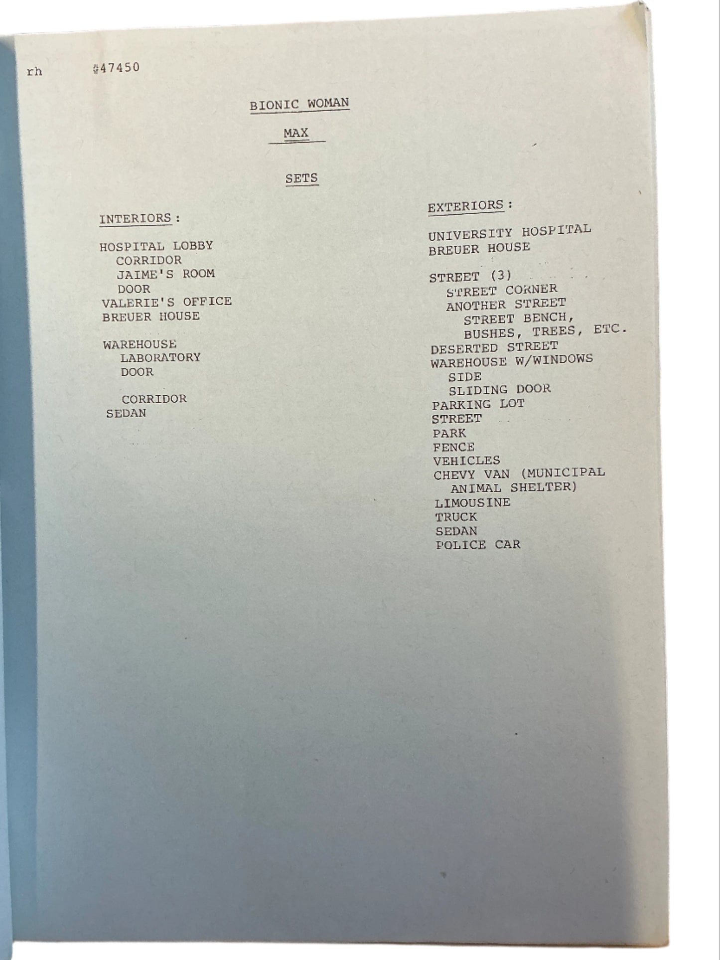 Original Script S3E10 The Bionic Woman (1976-1978) Memorabilia Y'allywood Props
