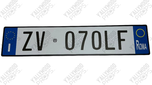 Rome License Plates Red Notice (2021) Movie Prop Y'allywood Props ZV070LF Front