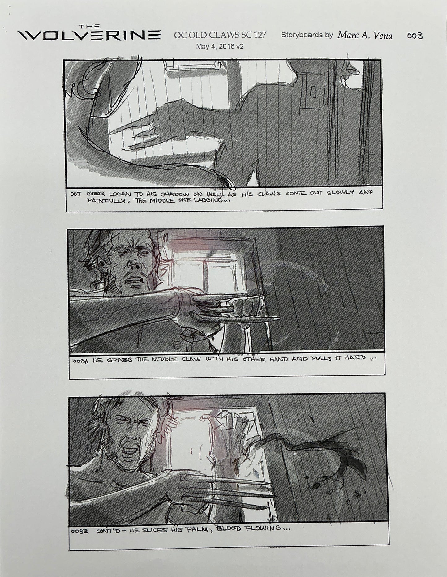 Storyboards Old Claws Scene 127 Logan (2017) Memorabilia Y'allywood Props 3