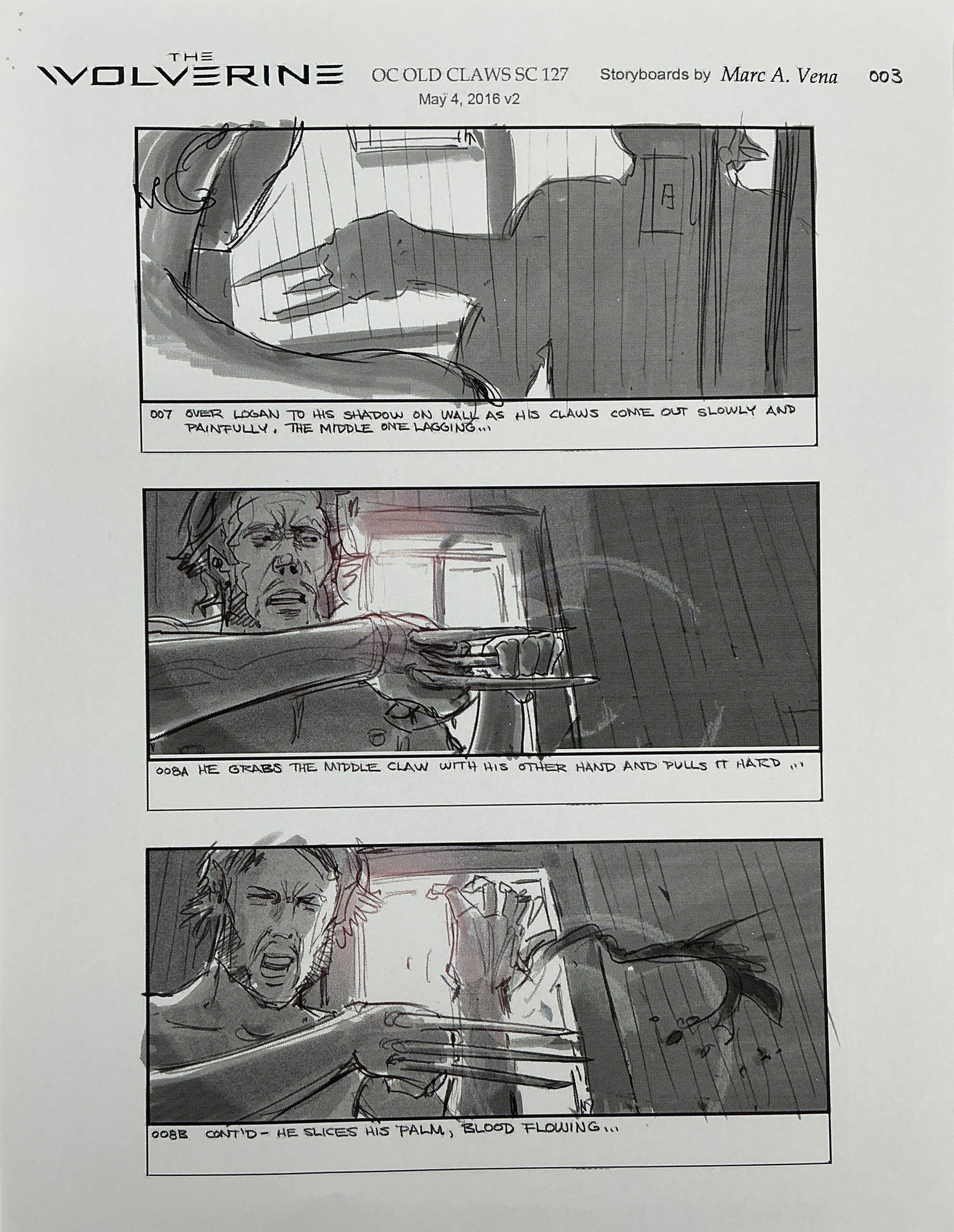 Storyboards Old Claws Scene 127 Logan (2017) Memorabilia Y'allywood Props 3