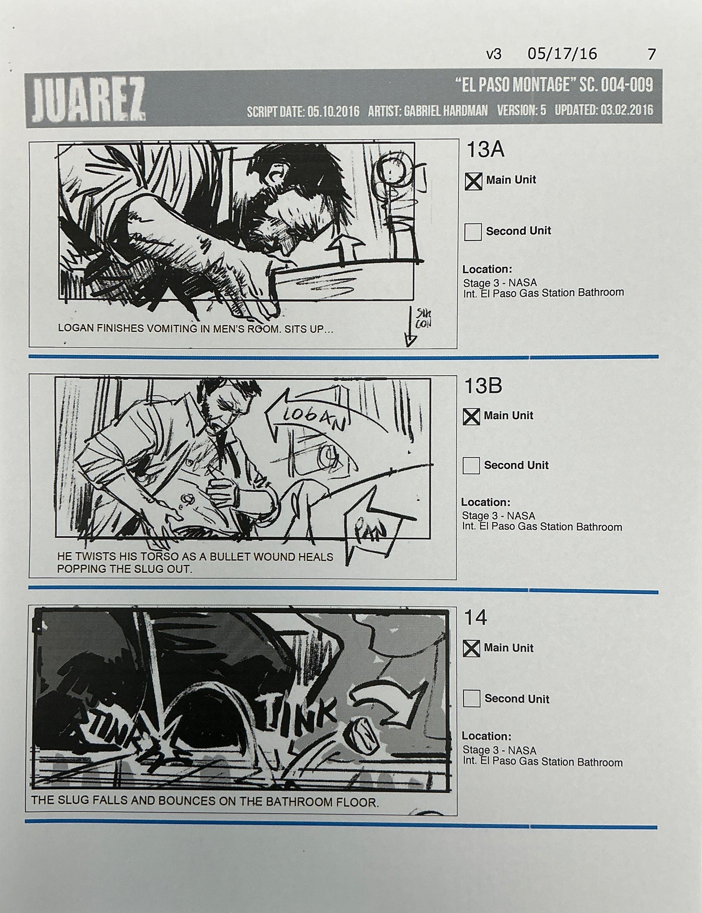 Storyboards Juarez "El Paso Montage" Logan (2017) Memorabilia Y'allywood Props 7