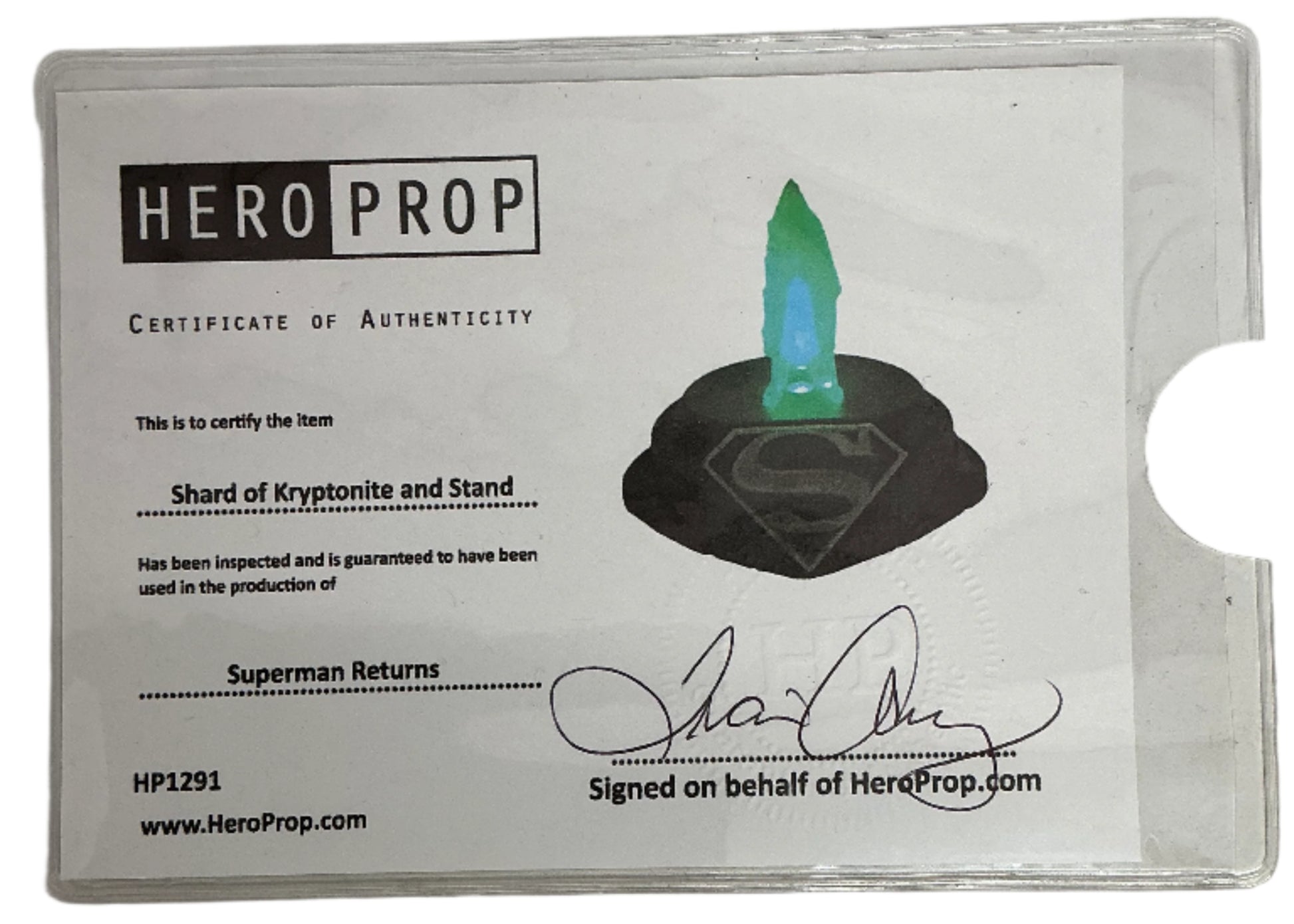 Kryptonite Shard Superman Returns (2006) Memorabilia Y'allywood Props