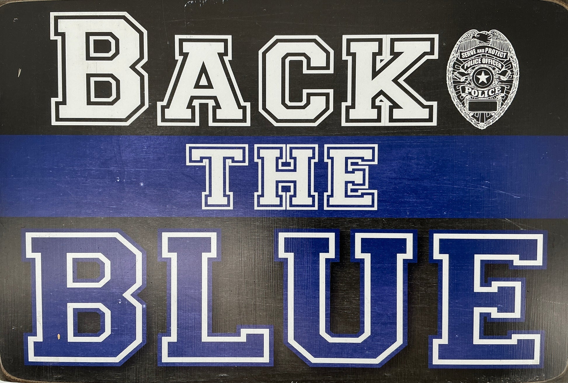 Back The Blue Plaque Marcus' Mancave Bad Boys For Life (2020) Movie Prop Y'allywood Props