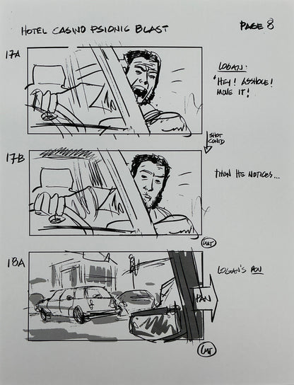 Storyboards Hotel Casino Psionic Blast Scene Logan (2017) Memorabilia Y'allywood Props 8