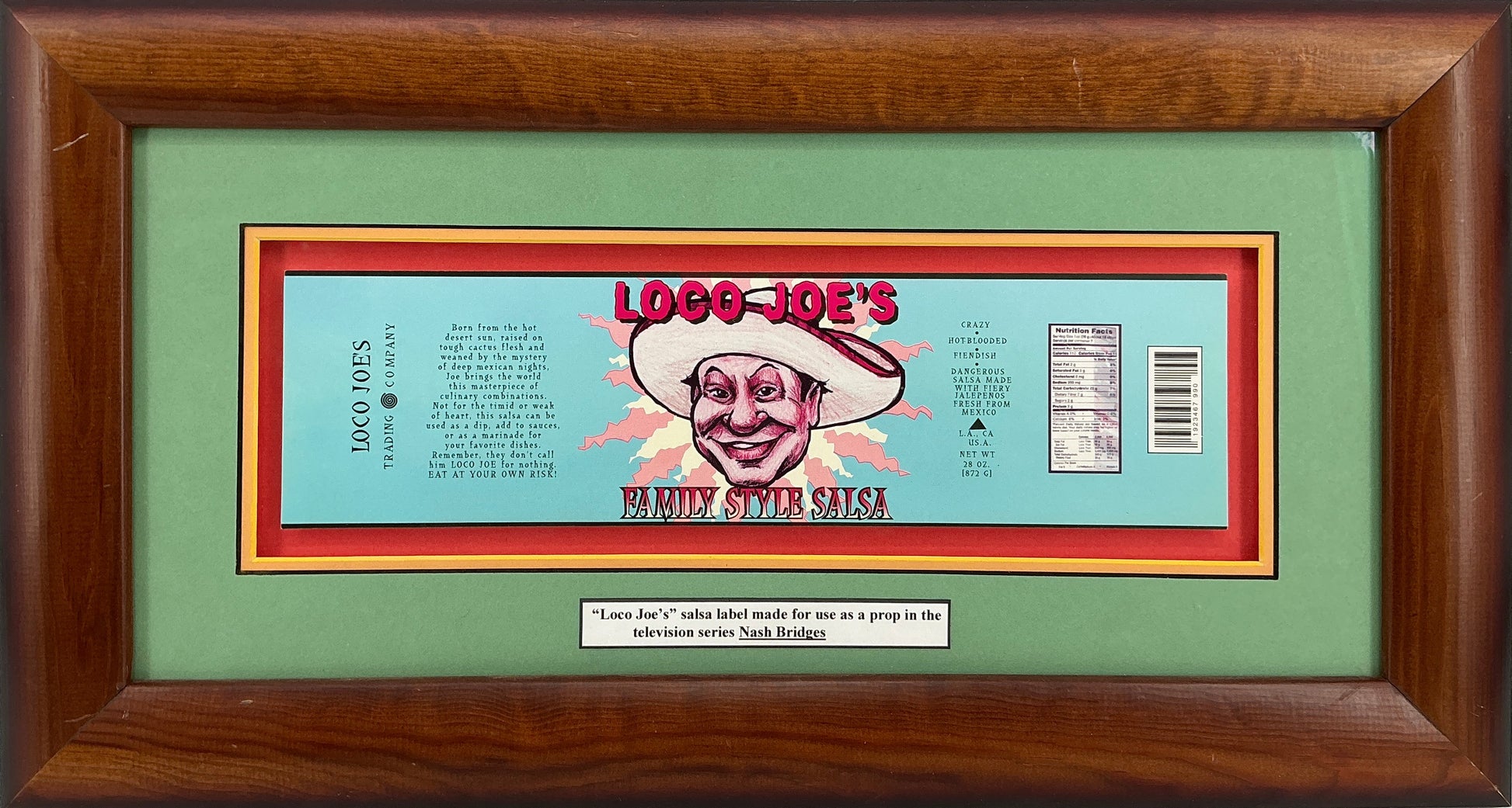 Loco Joe's Salsa Label Nash Bridges (1997) Movie Prop Y'allywood Props