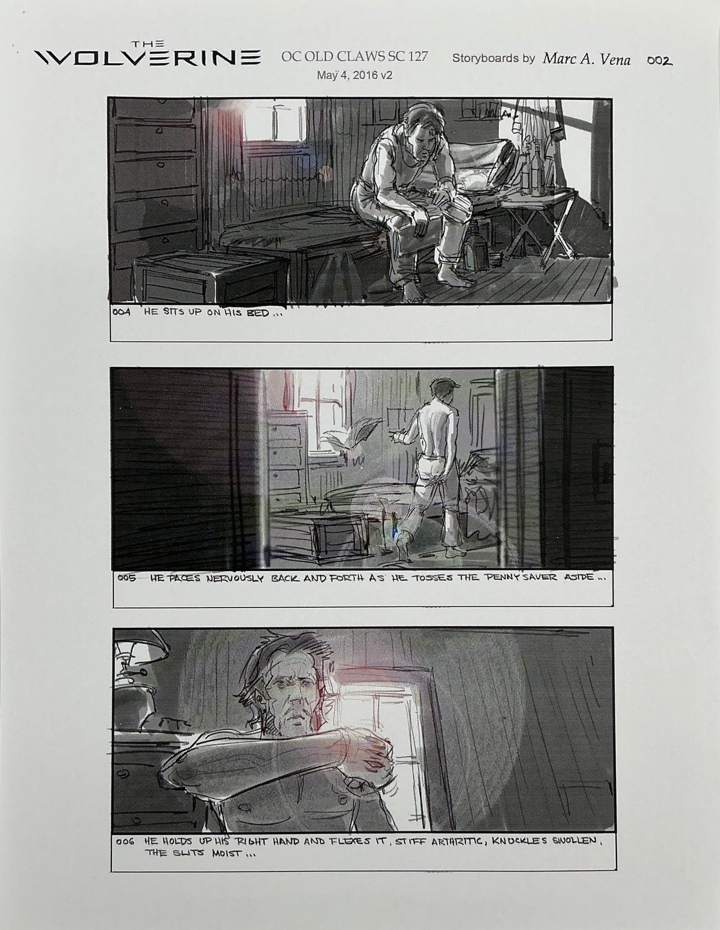 Storyboards Old Claws Scene 127 Logan (2017) Memorabilia Y'allywood Props 2