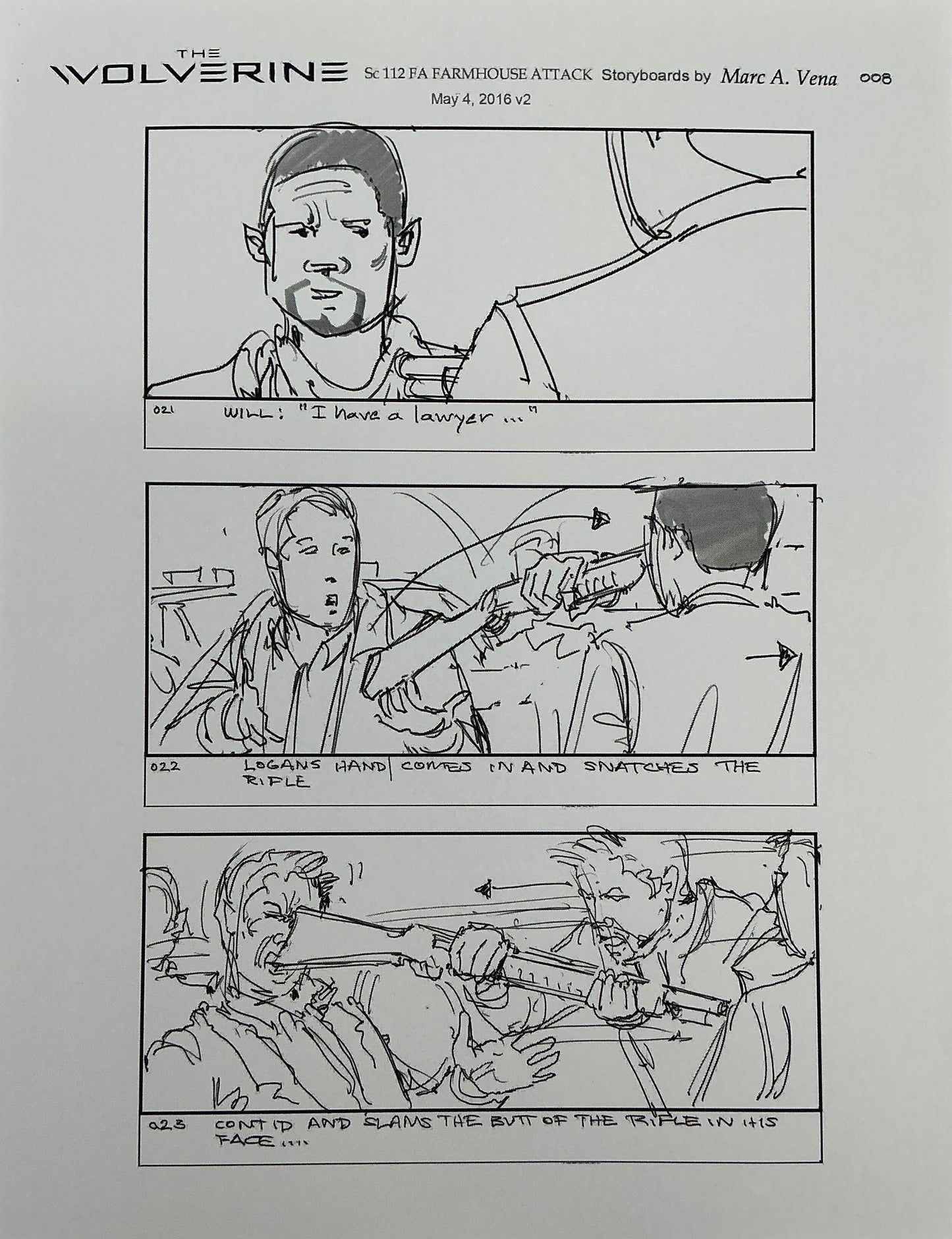 Storyboards Farmhouse Attack Scene 108 Logan (2017) Memorabilia Y'allywood Props 8