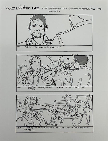 Storyboards Farmhouse Attack Scene 108 Logan (2017) Memorabilia Y'allywood Props 8
